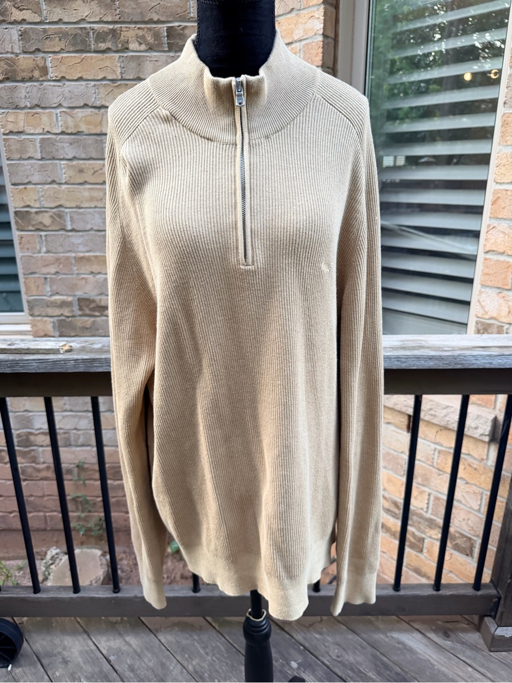MICHAEL KORS Light Beige Half Zip Knitted Sweater Men’s Size XL Like New